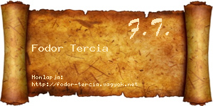 Fodor Tercia névjegykártya
